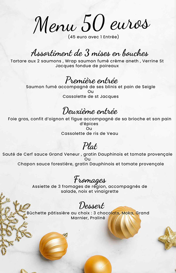 Menu traiteur Calais fêtes de fin d'année 2025